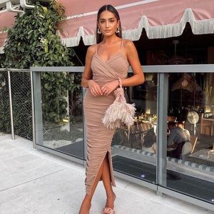 Elliatt x Revolve Pippa Dress in Nude - Size Small